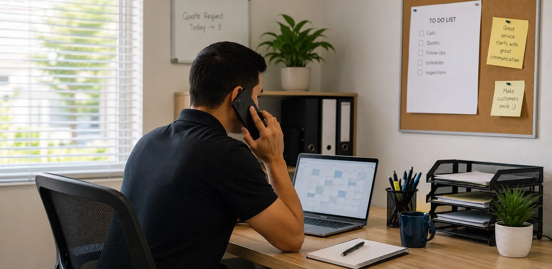 Customer service representative providing free cleaning estimates for residential and commercial cleaning services in Sacramento and surrounding areas.
