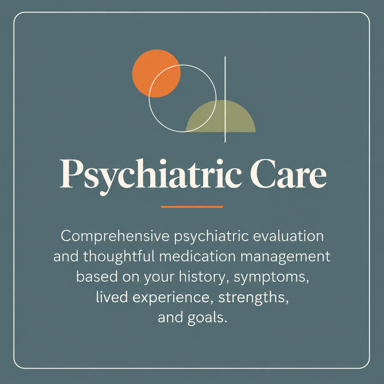 Comprehensive psychiatric evaluation and thoughtful medication management for adults at Calder Psychotherapy & Psychiatry in Central Austin, Texas.