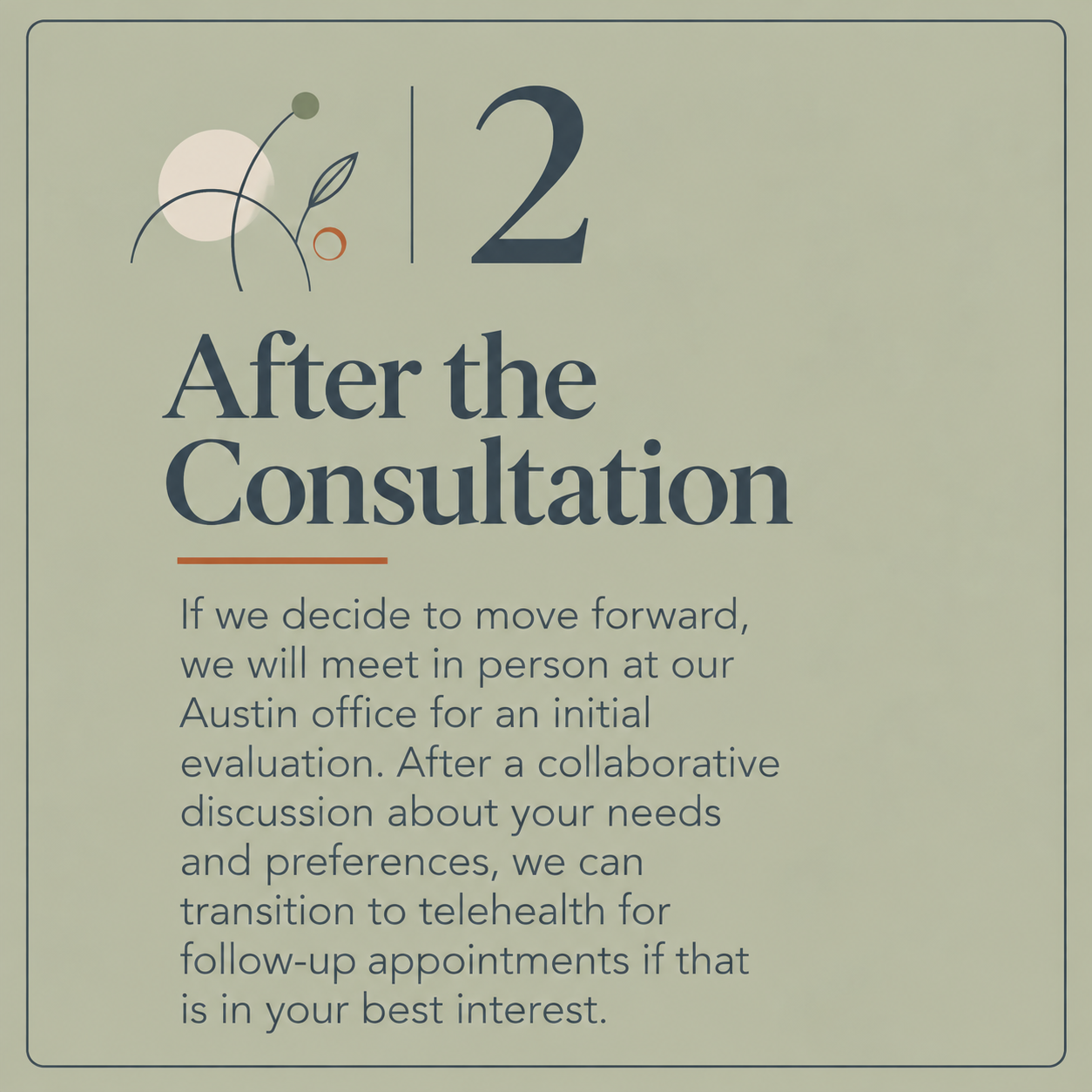 In person or Telehealth visits for therapy