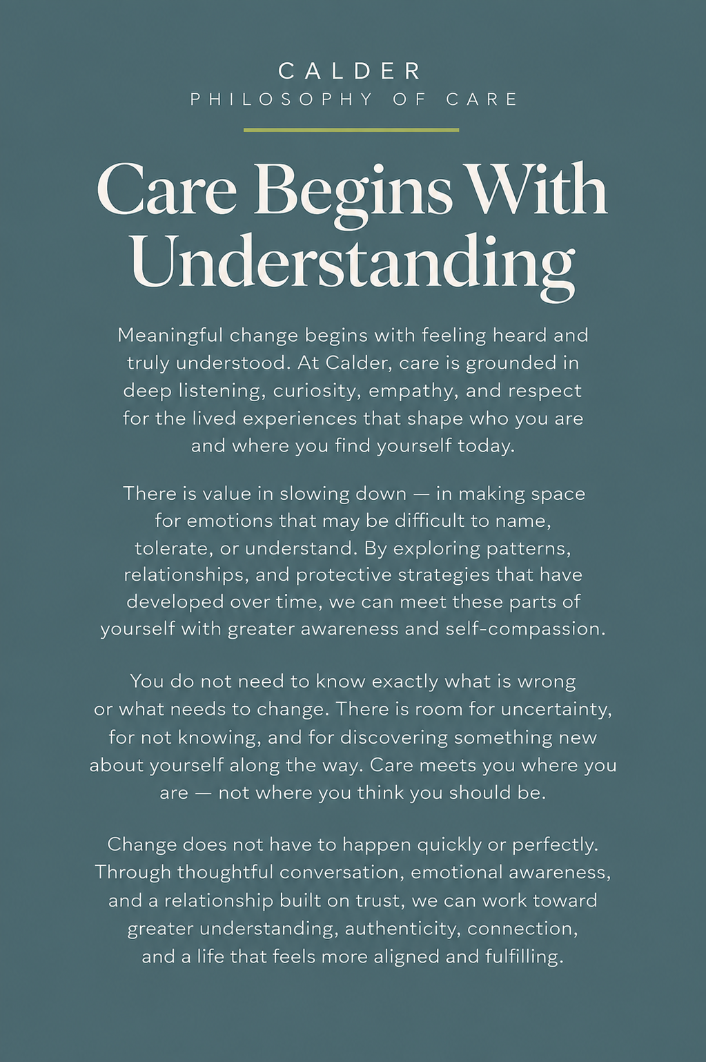 View fees for adult psychotherapy, psychiatric evaluation, and medication management at Calder Psychotherapy & Psychiatry in Central Austin. Private-pay care with transparent pricing, superbills for possible out-of-network reimbursement, and limited