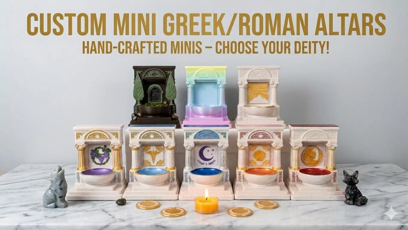 CUSTOM Greek/Roman Mini Altars| 5 Inch Shrine | Pagan Offering Bowl | 3D Printed Devotional Altar