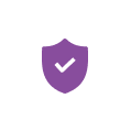 A shield icon with a checkmark, indicating protection or security