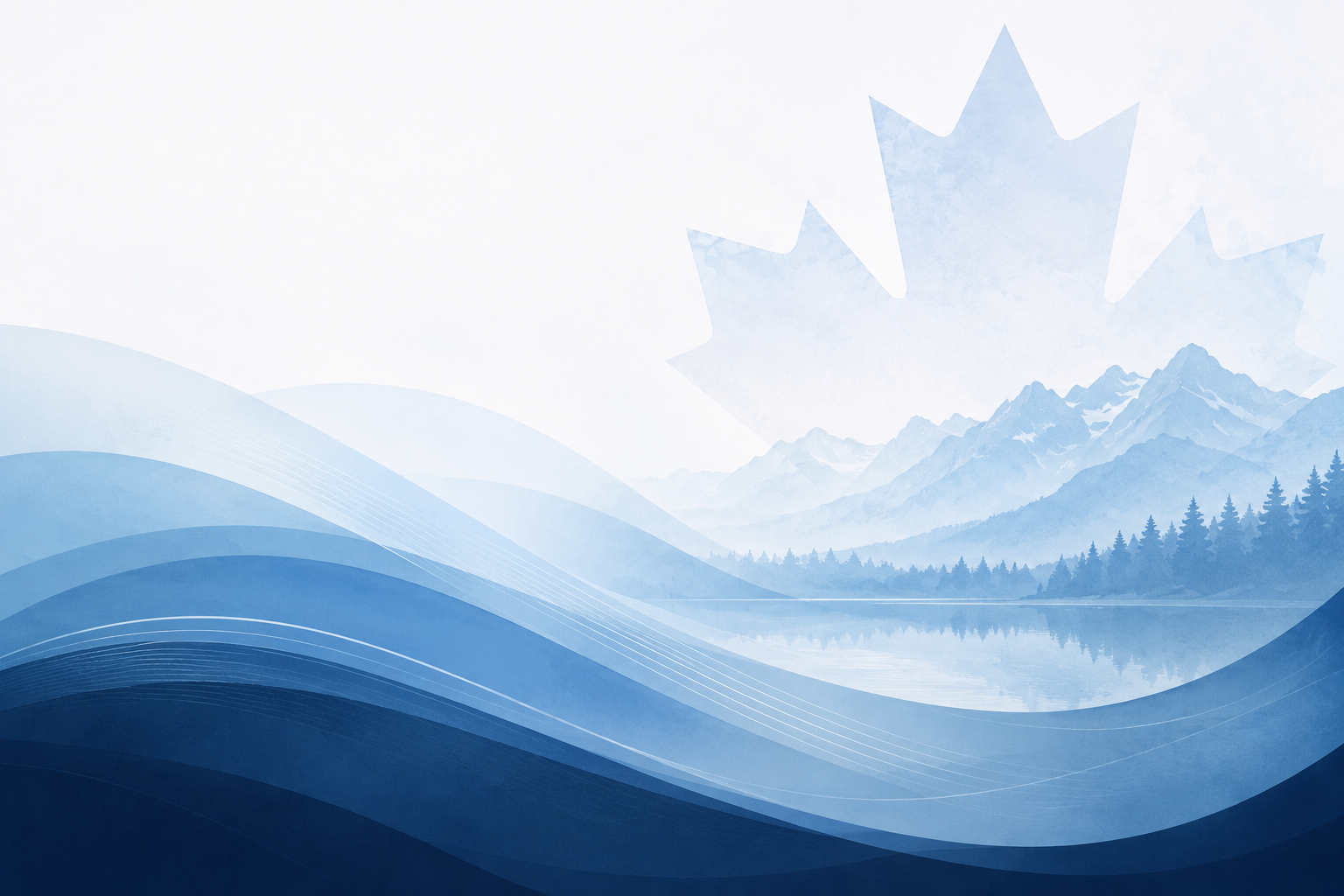 Blue Canadian mountain and maple leaf image for BWRT Canada contact page