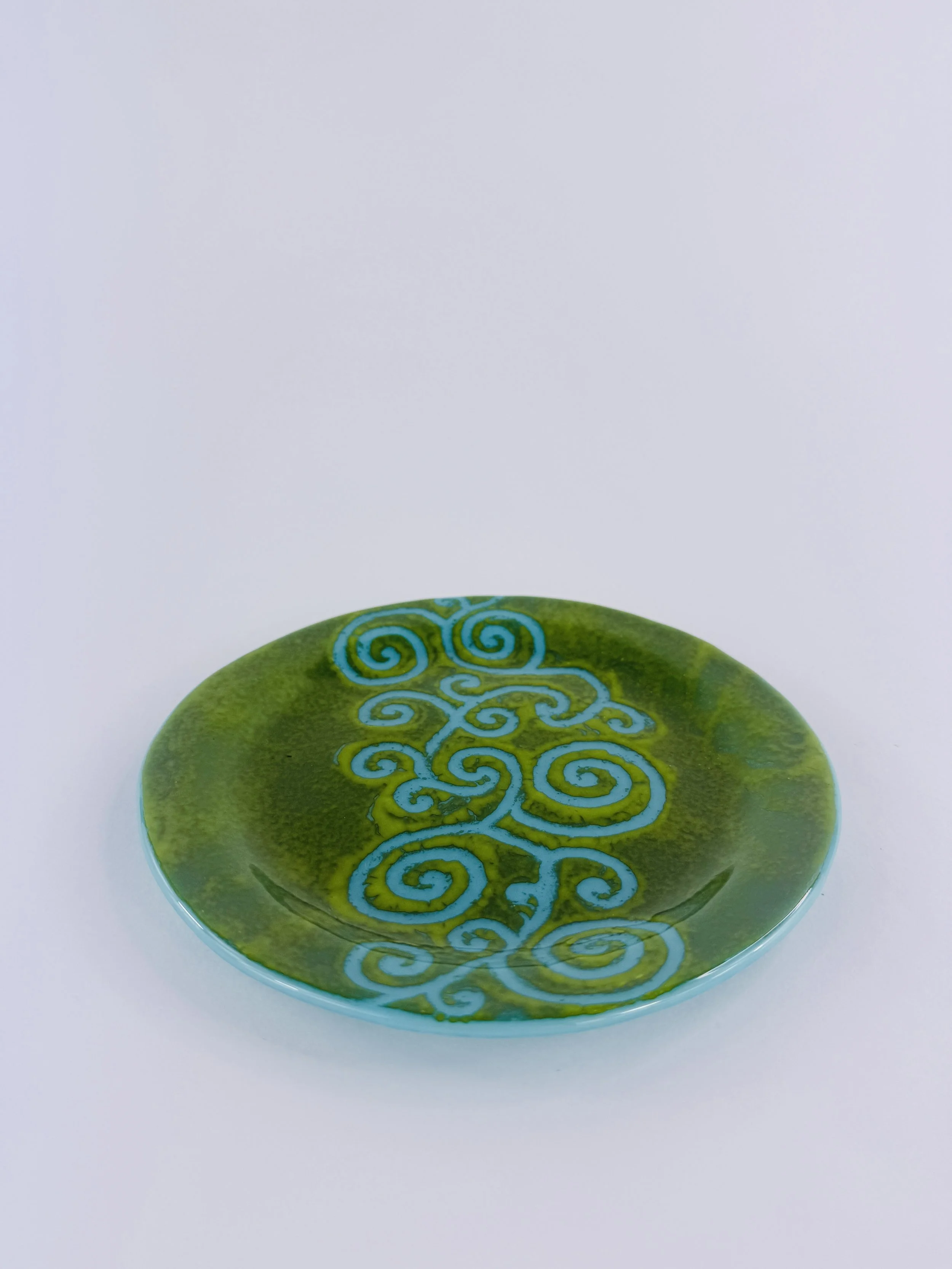 Blue and Green Swirl Plate