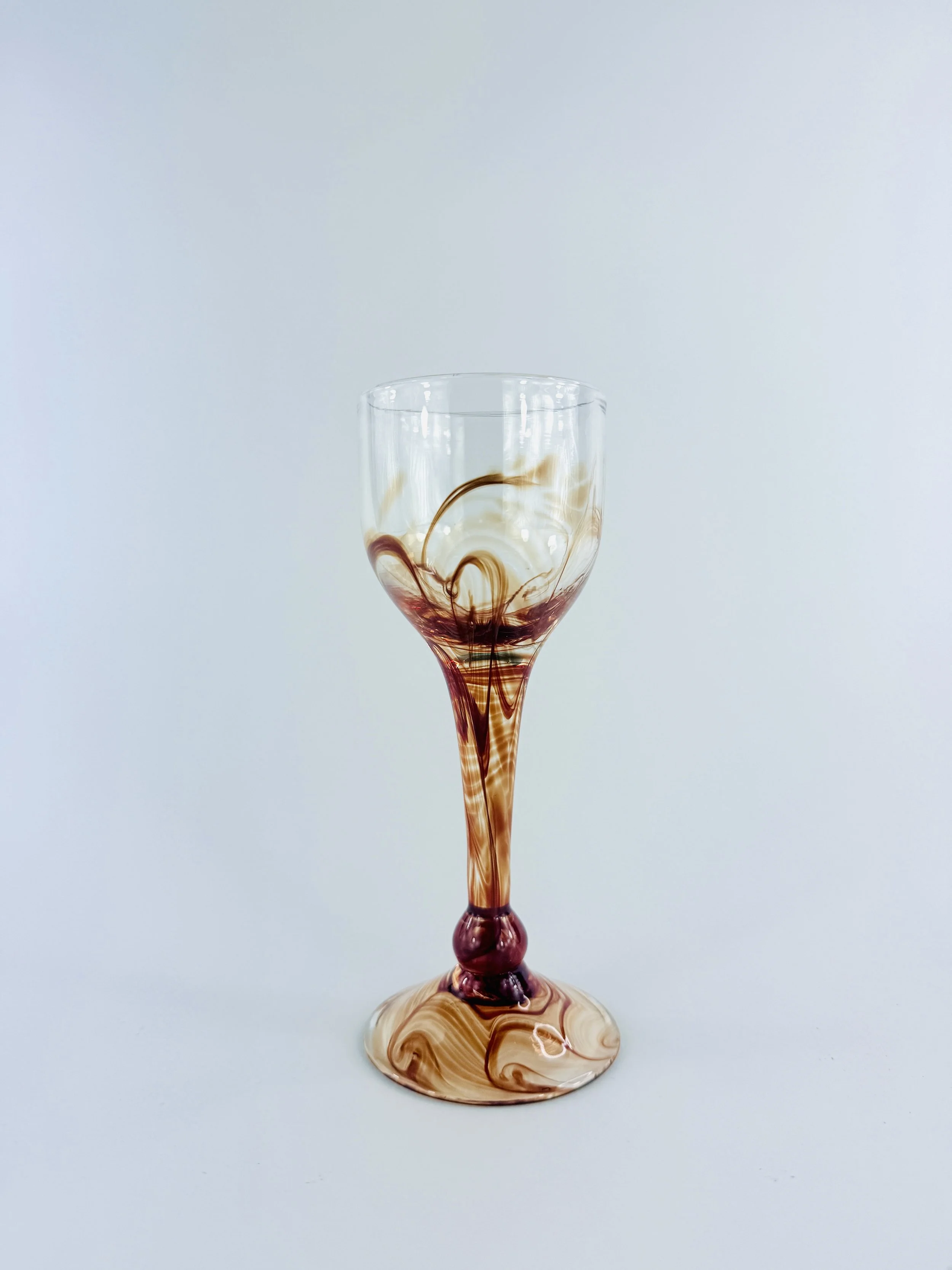 Strawberry Frit Swirl Goblet