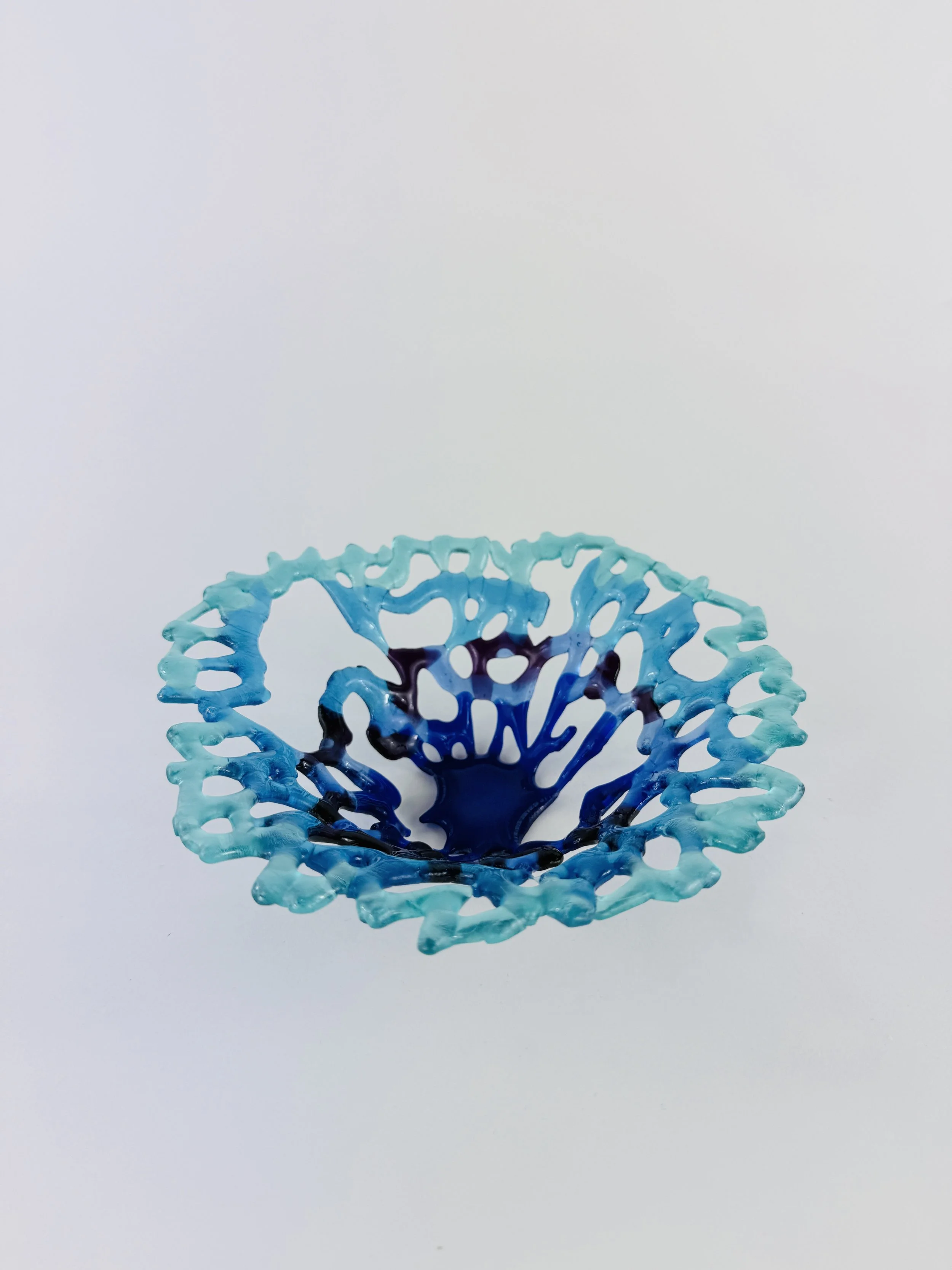 Large Blue Coral Bowl