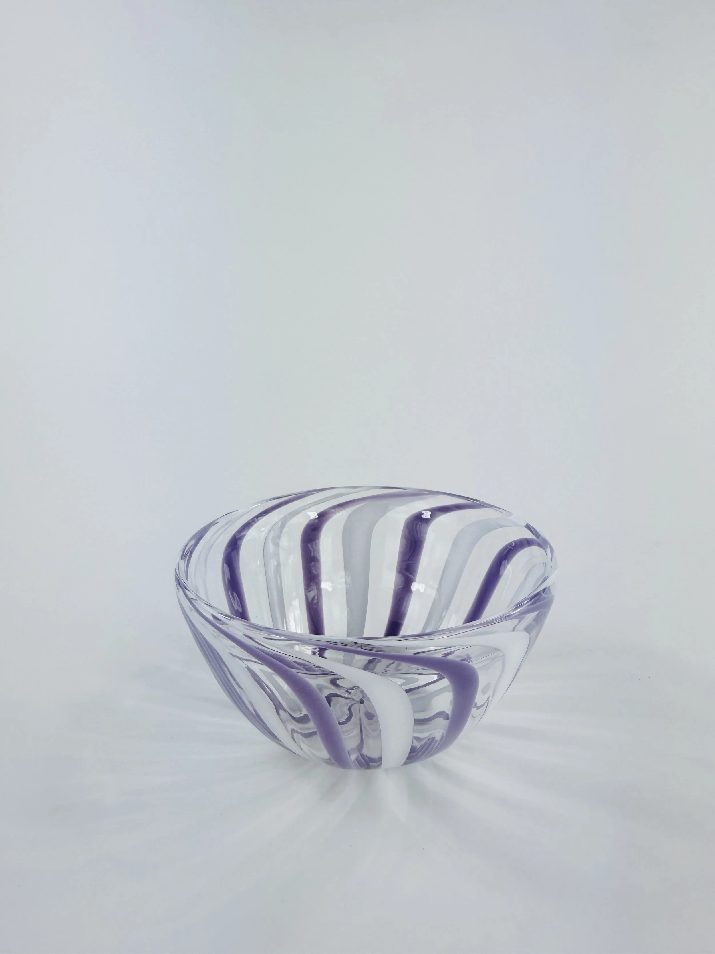 Purple and White Cane Bowl
