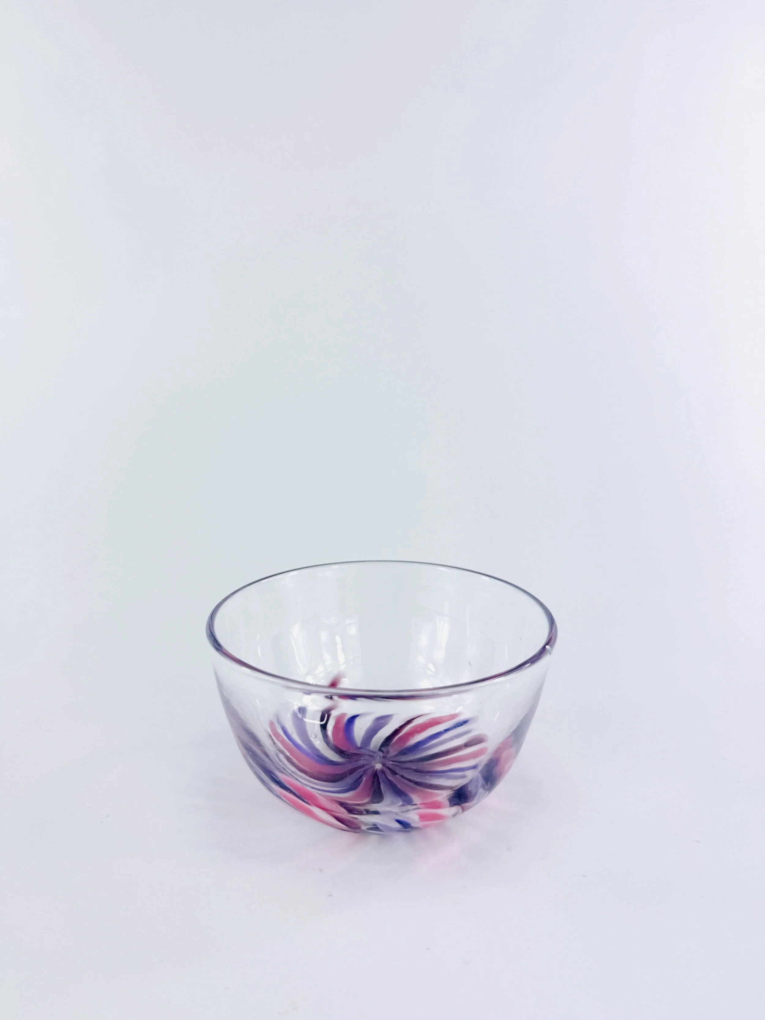 Pink and Purple Cane Bottom Small Bowl