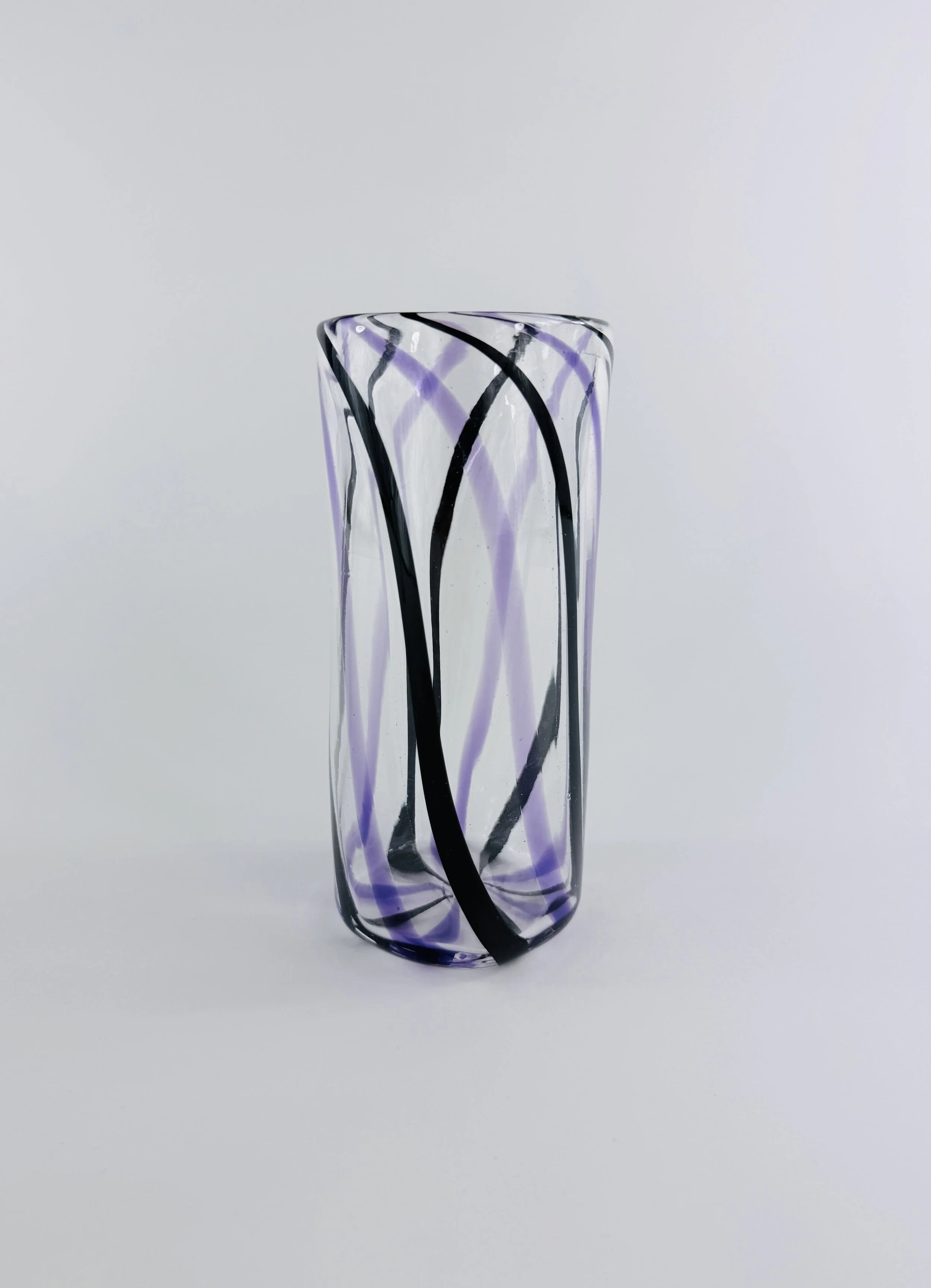 Purple and Black Cane Vase