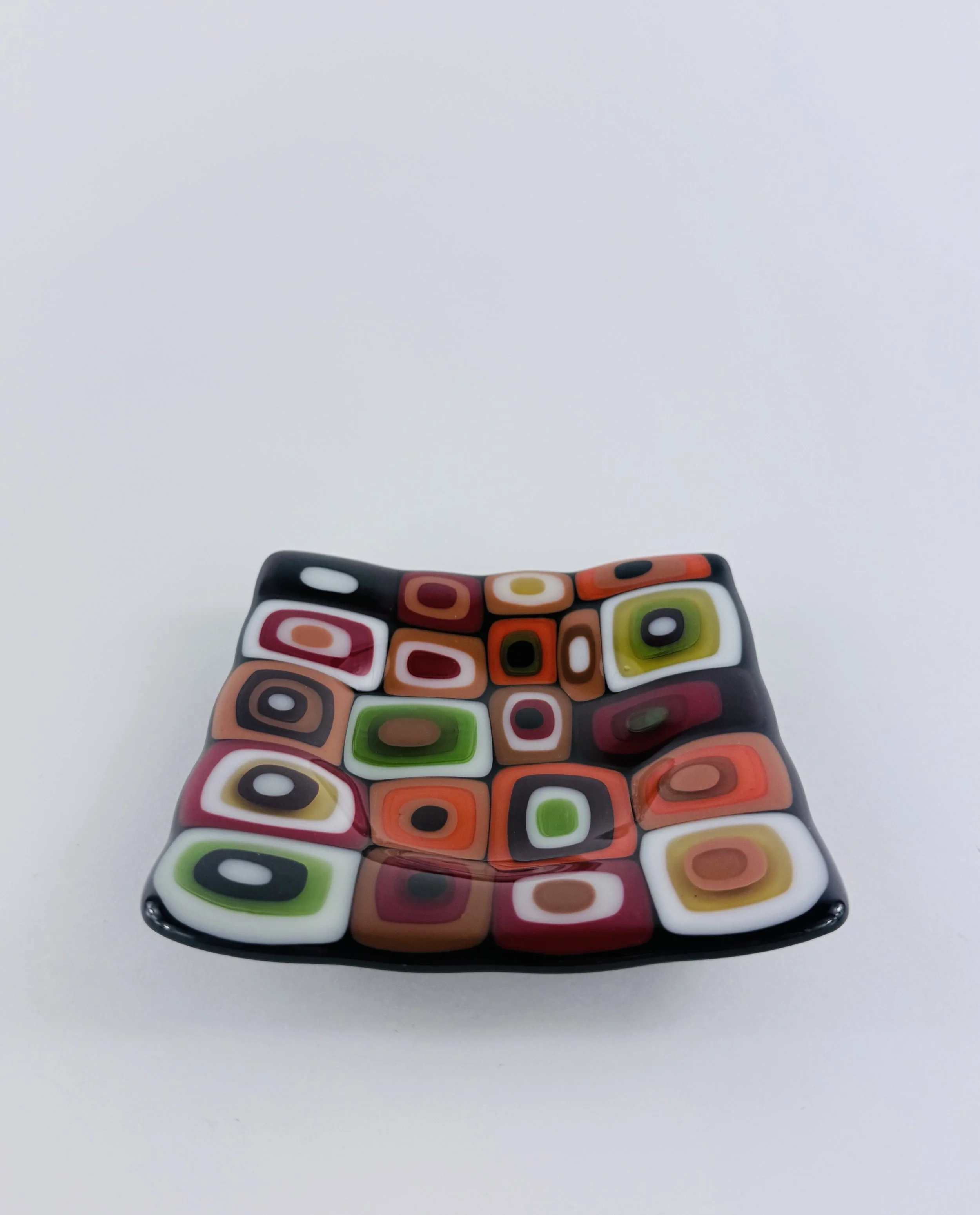 Reds, Browns, and Oranges Squares Dish