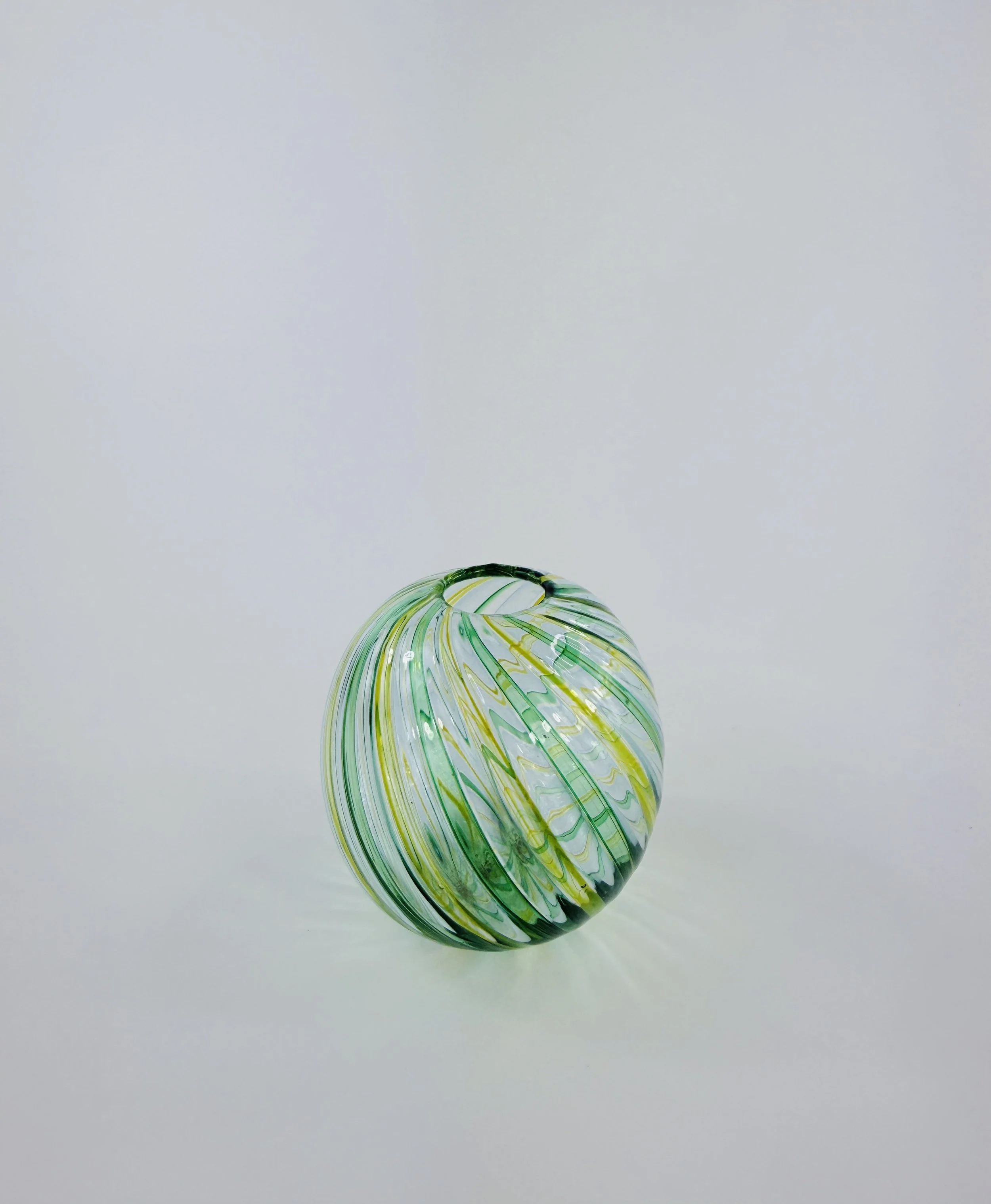 Green and Yellow Cane Bud Vase
