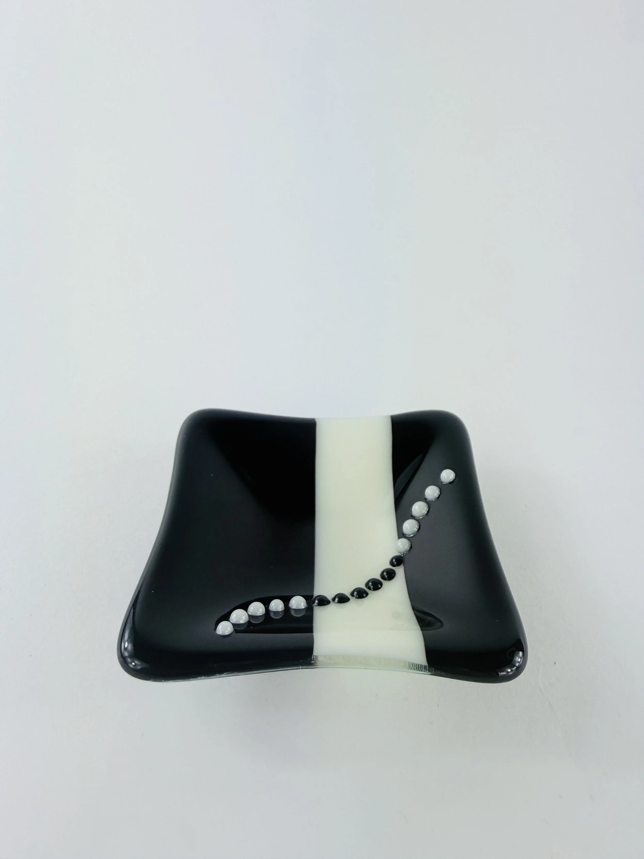 Square Black and Off-white Snake Dots