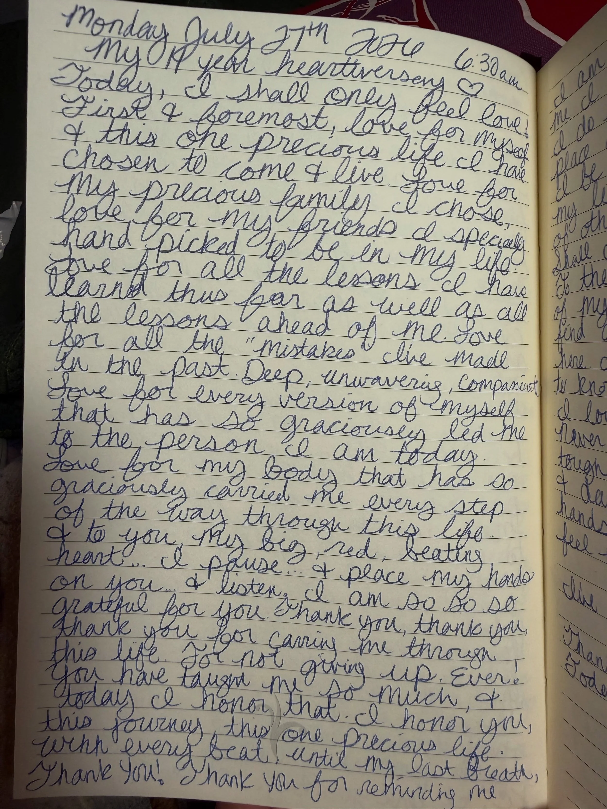 Heartiversary 11 🫶🏻

I&rsquo;ve gotten really good at journaling every morning. This morning was extra special. 11 years since open heart surgery. 

I love you.