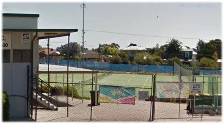 Former Seacliff Tennis Club synthetic courts and clubhouse.