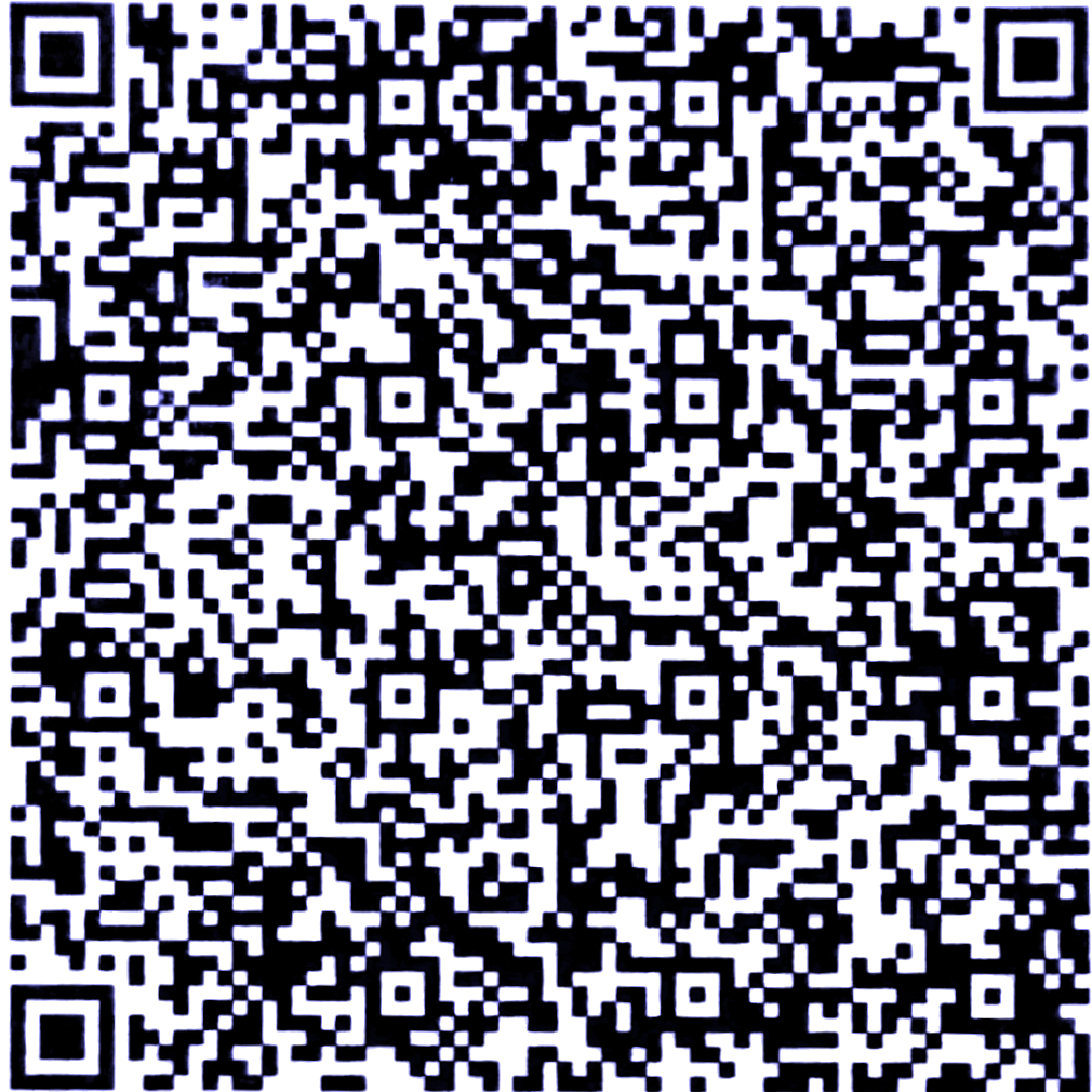 A black and white QR code.