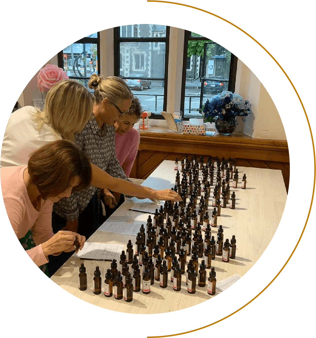 A Hen's Party group perfume making event