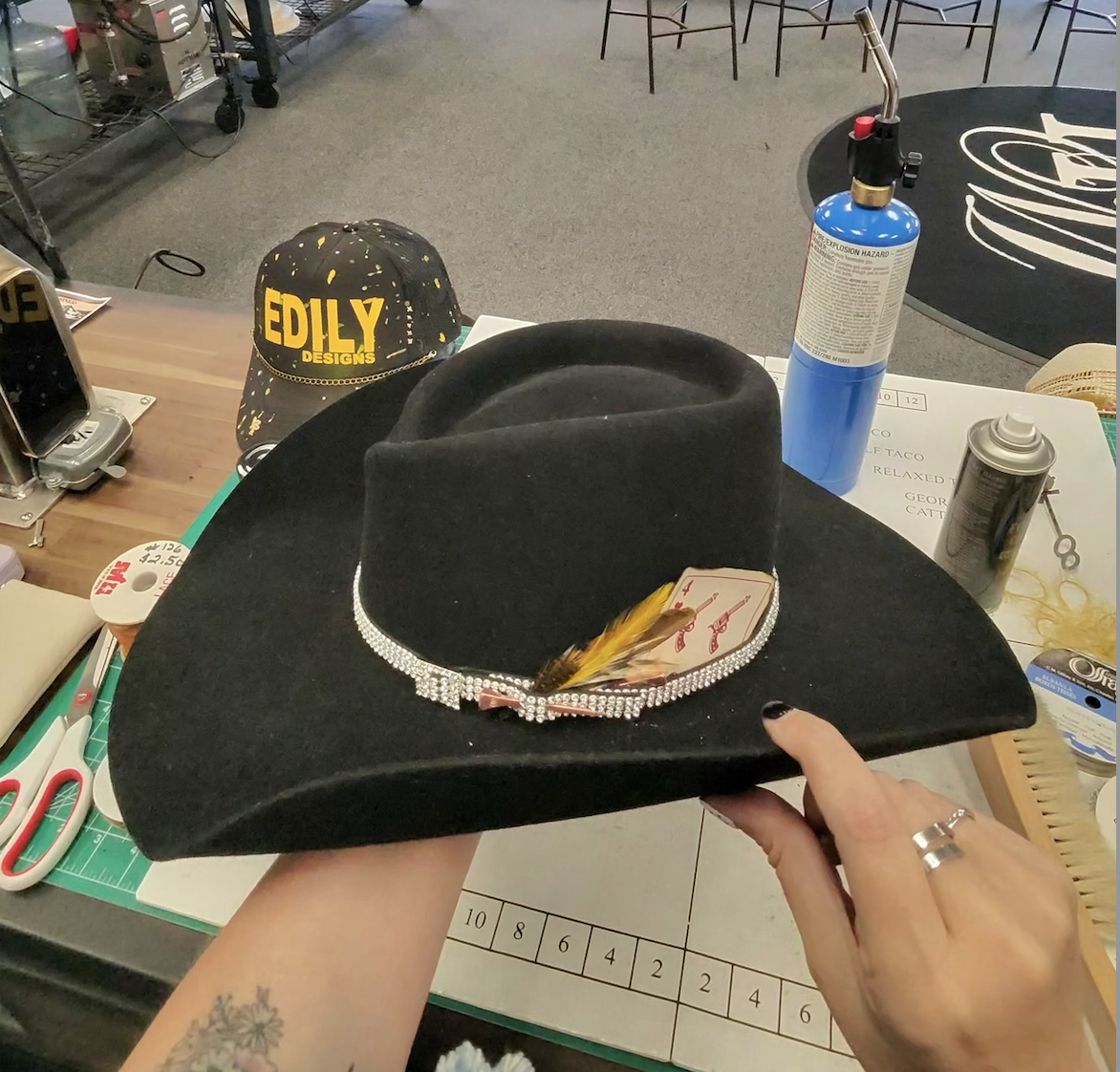 EDILY Every Day I Love You custom cowboy hat shaping Pflugerville Texas