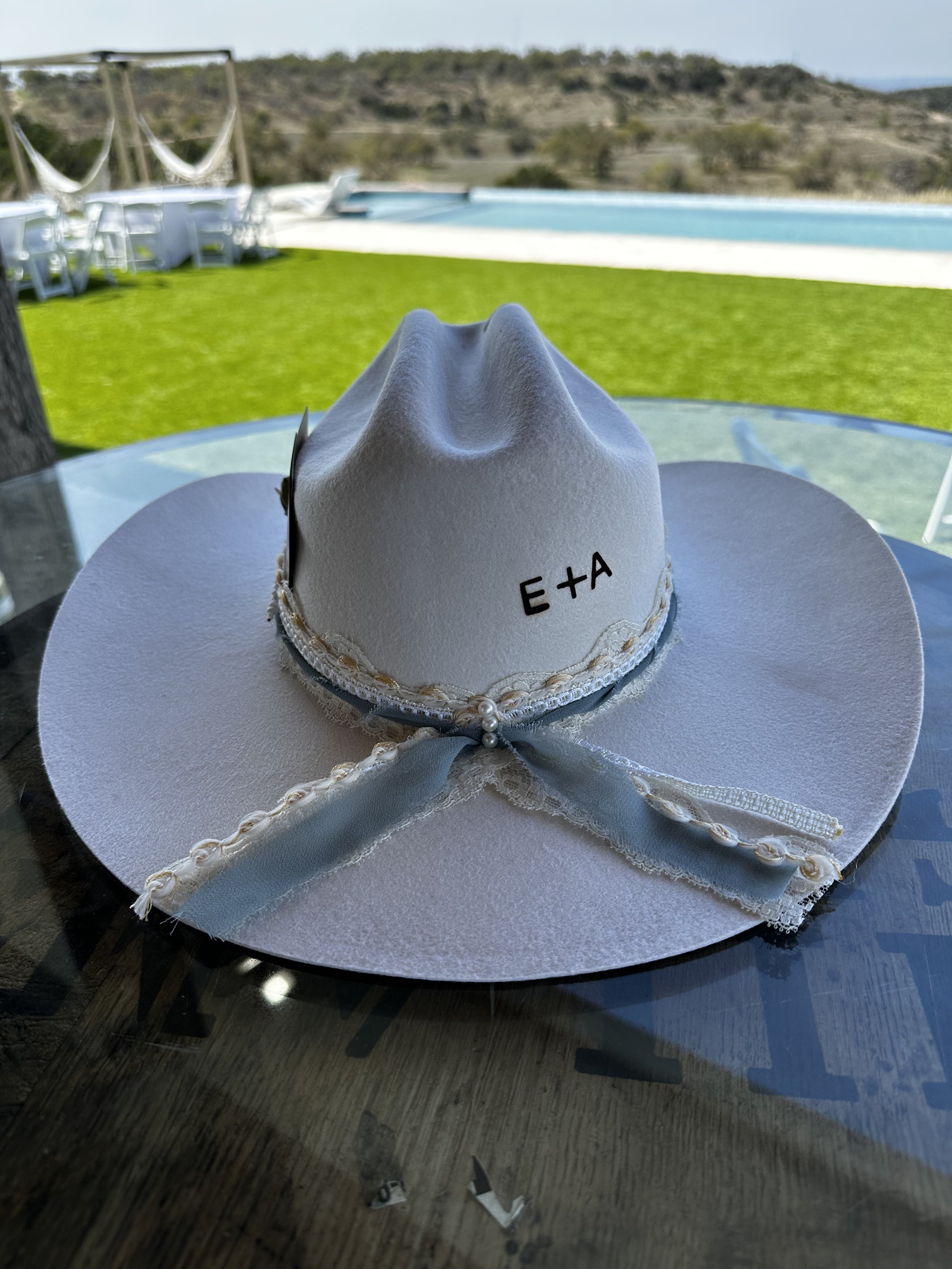 Custom cowboy hat EDILY Designs Wedding Austin Texas