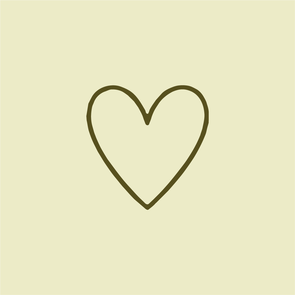 Hand-drawn heart shape on a light yellow background.