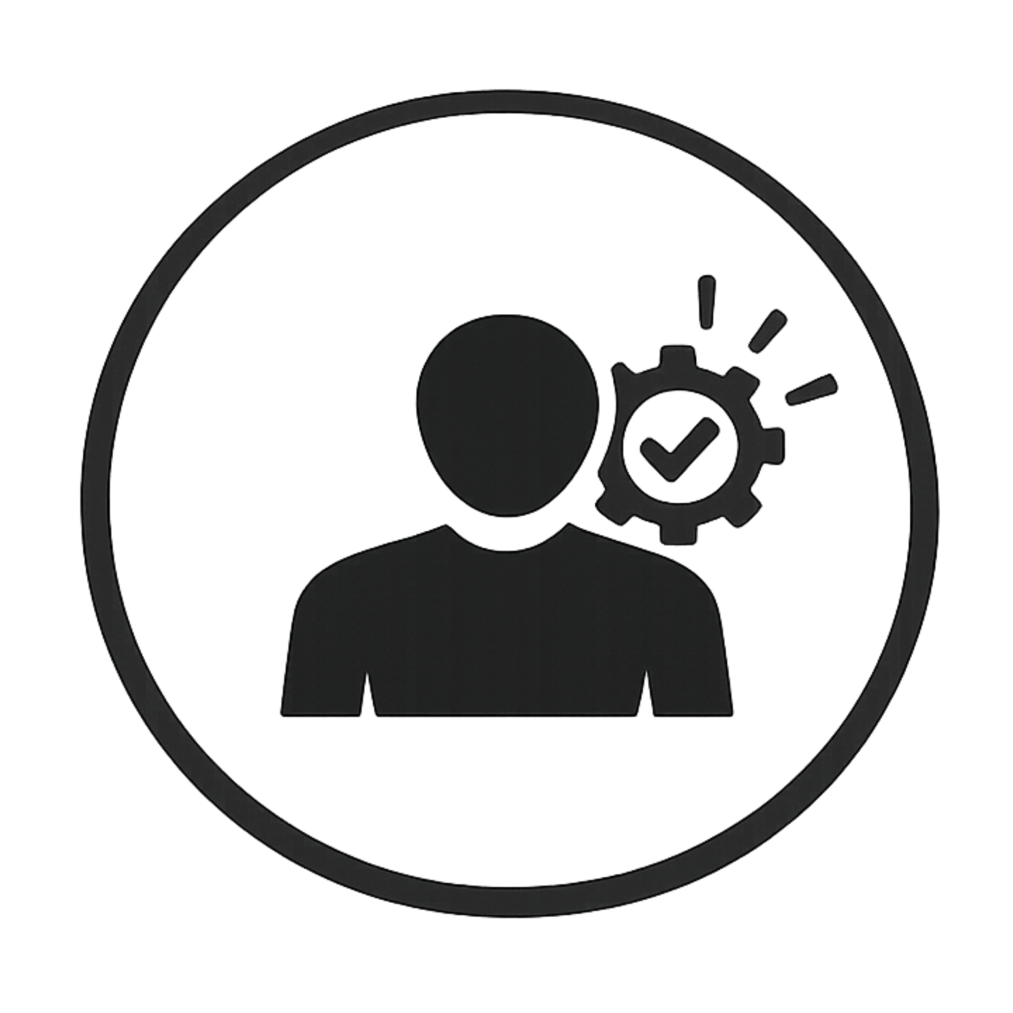 Clock with gears and checkmark icon, representing time management or scheduling.