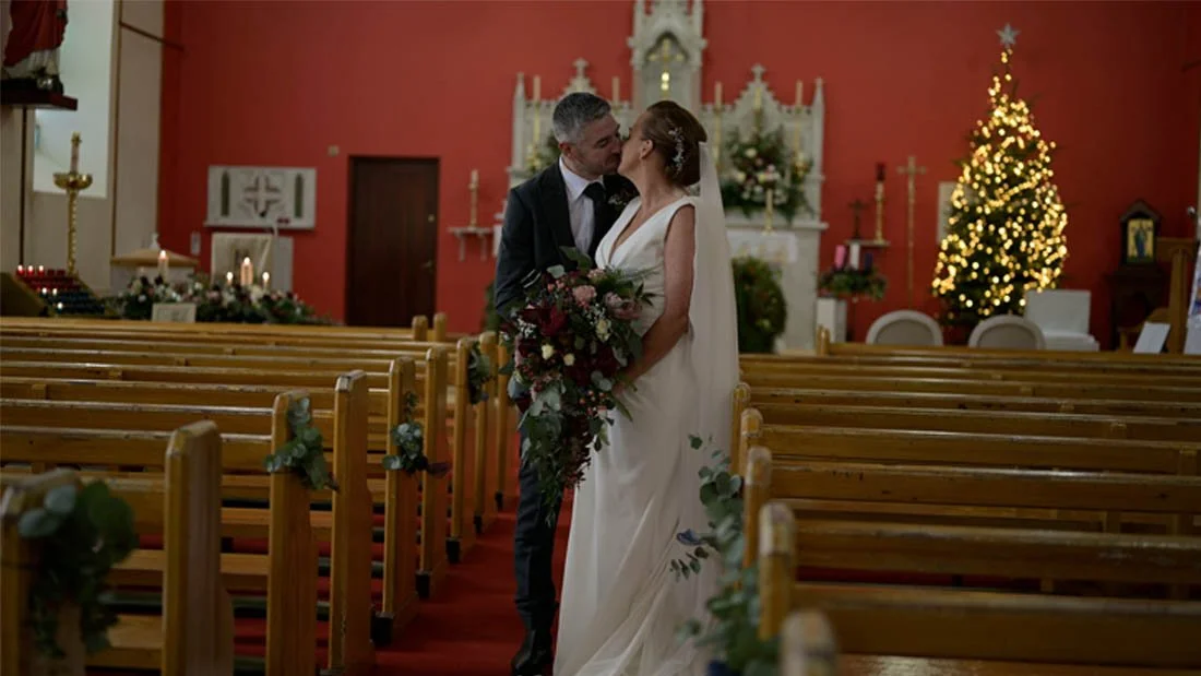  I filmed this kiss back in the Church after the ceremony, and all the guests left. 