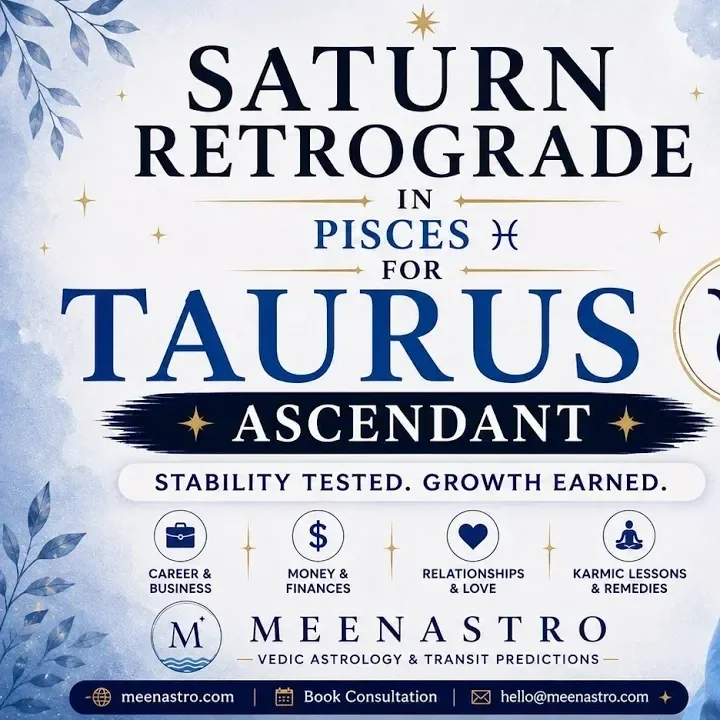 Saturn Retrograde in Pisces for Taurus Ascendant (27 July – 10 December 2026): Complete Vedic Astrology Predictions