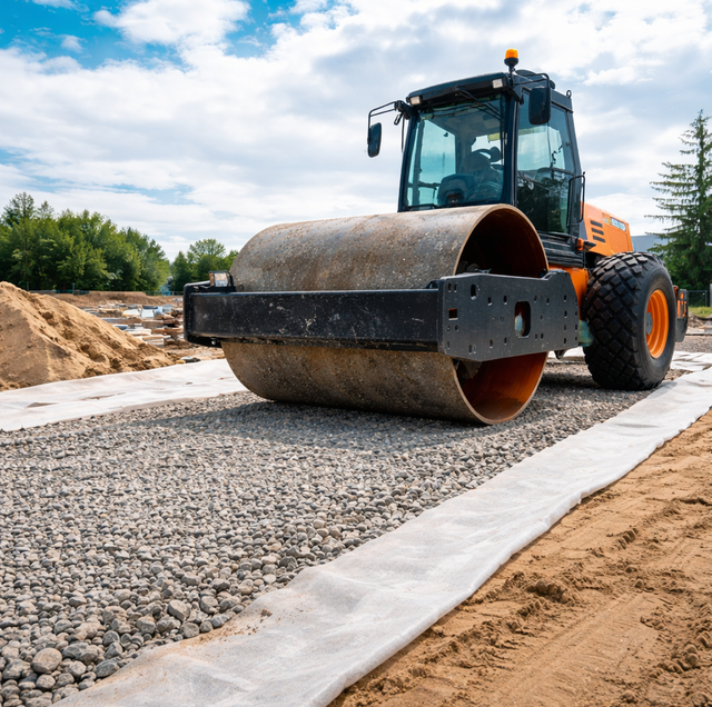 sandy soil eroding under gravel driveway base course