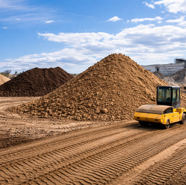 three soil types labeled fill dirt topsoil sand
