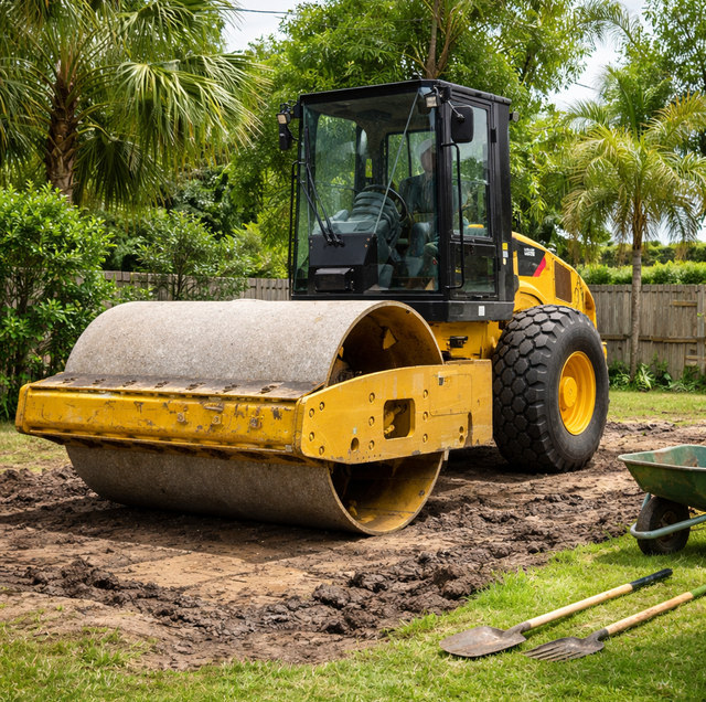 backfilled yard sinking again after rain erosion