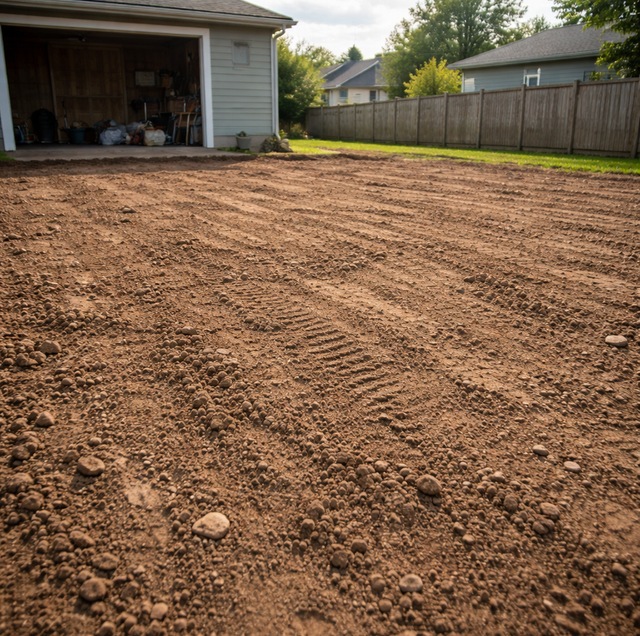 freshly graded yard waiting for sod installation