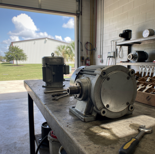 blackened burnt motor winding from irrigation pump failure