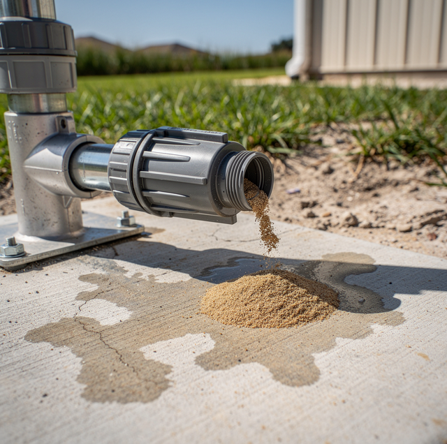 gritty sand layer in irrigation filter canister