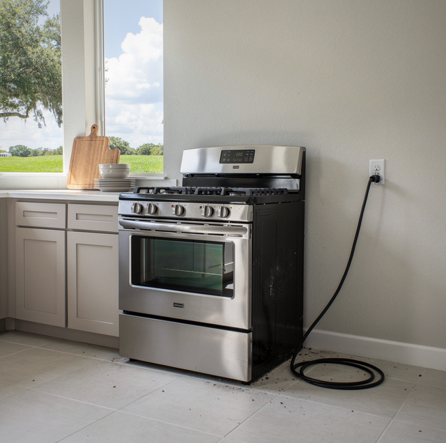 gas range back panel disconnected from wall outlet