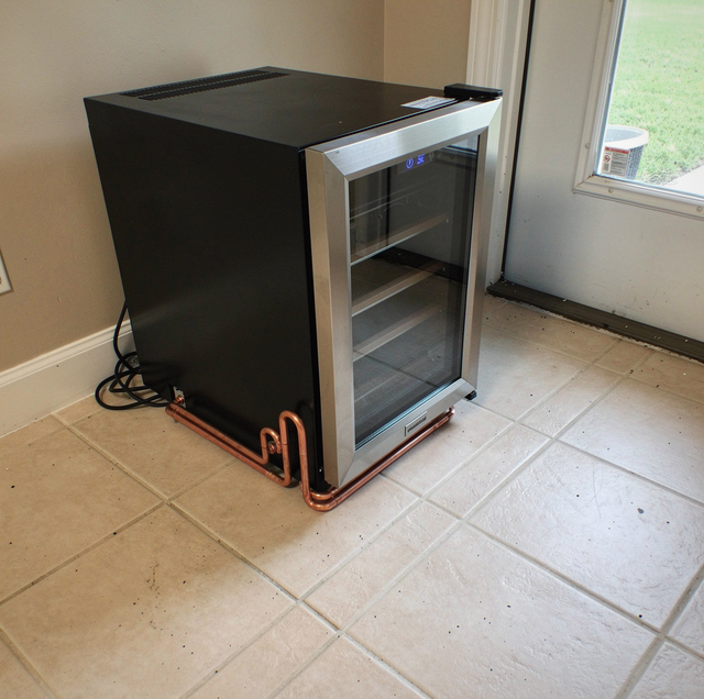 small wine fridge and dehumidifier with sealed cooling system