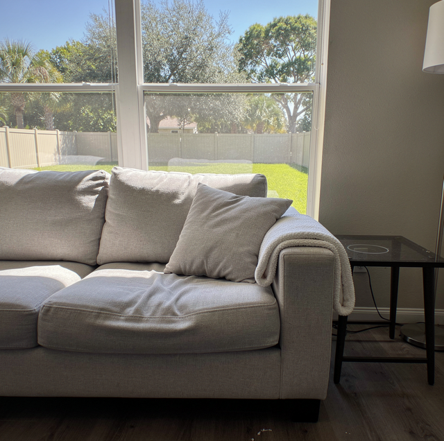 humid living room sofa cushions sagging and warped frame