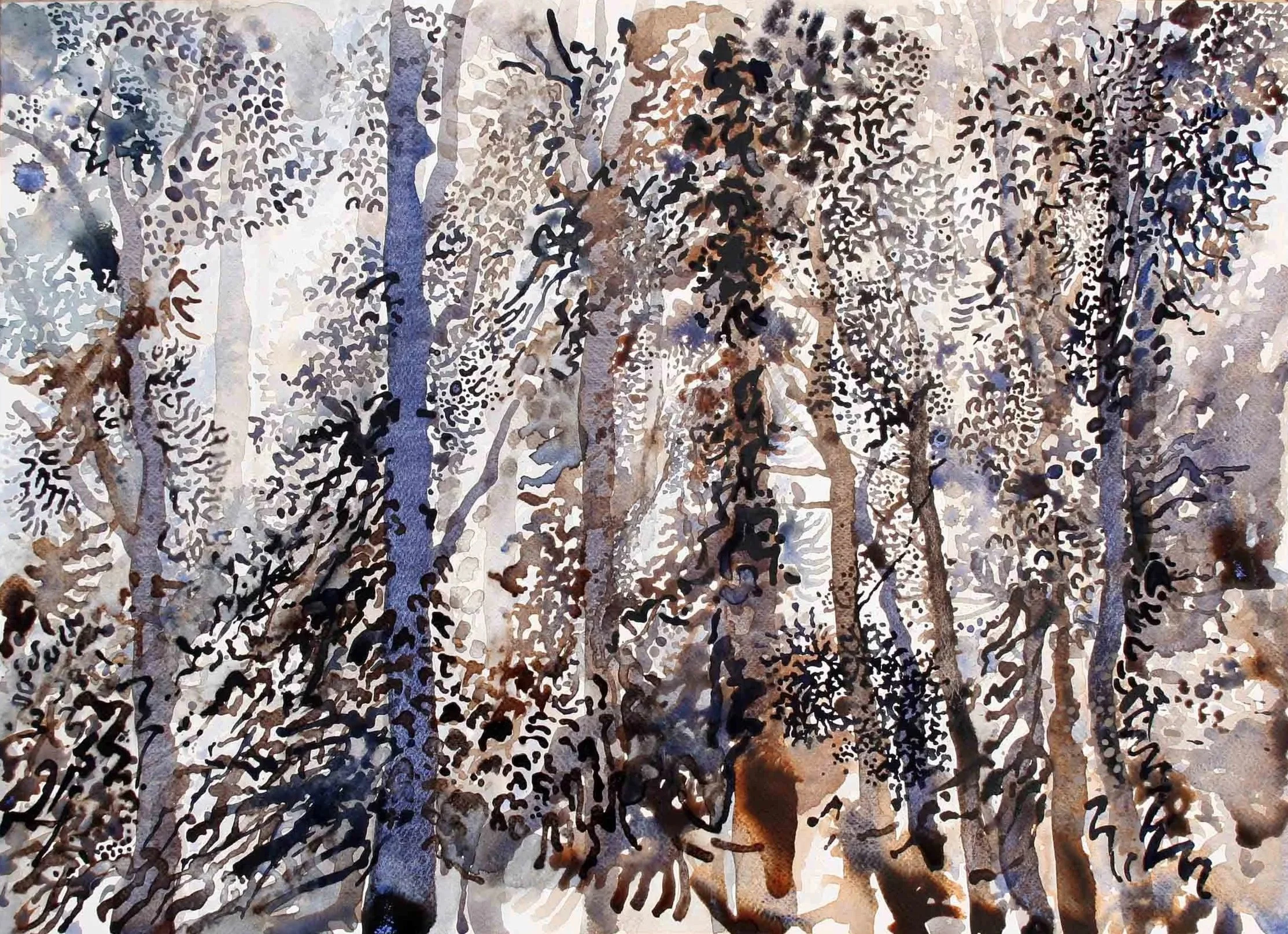 Kakamega Forest . Acrylic on paper. 8 x 60cm (mounted)