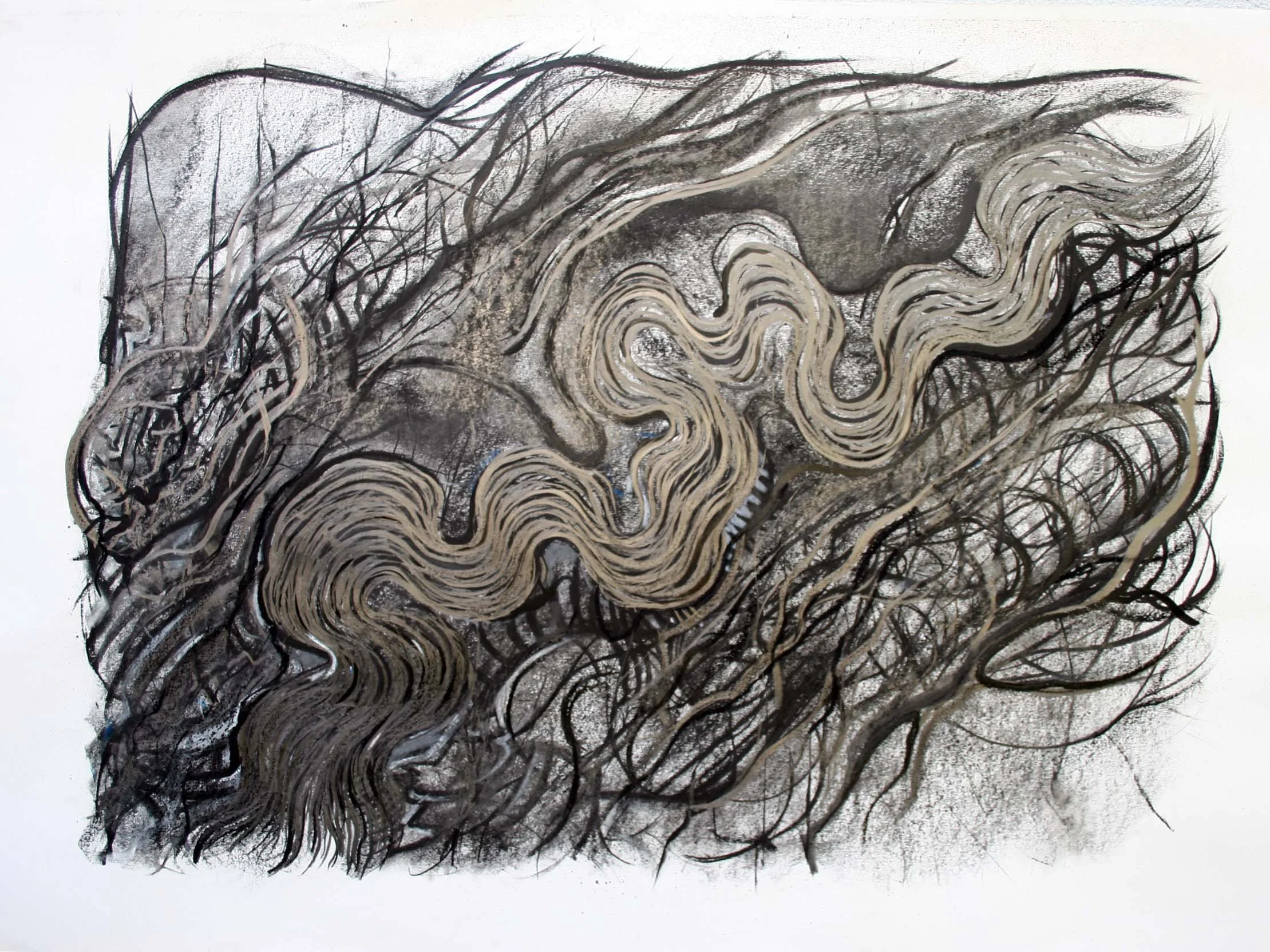 Abstract Route,  Charcoal and Graphite 90x80