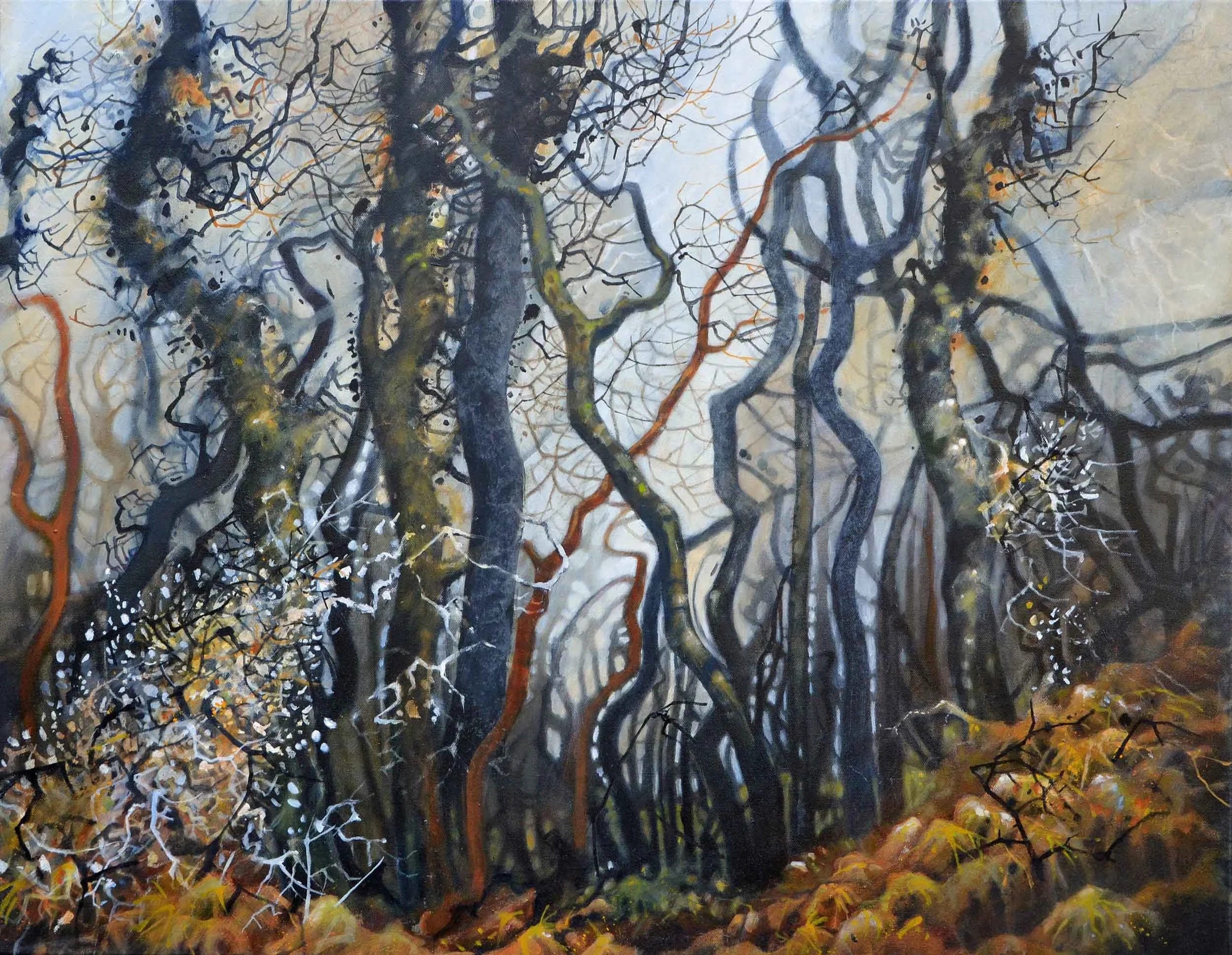 Golden wood with thorns  92 x 71cm  Oil on canvas