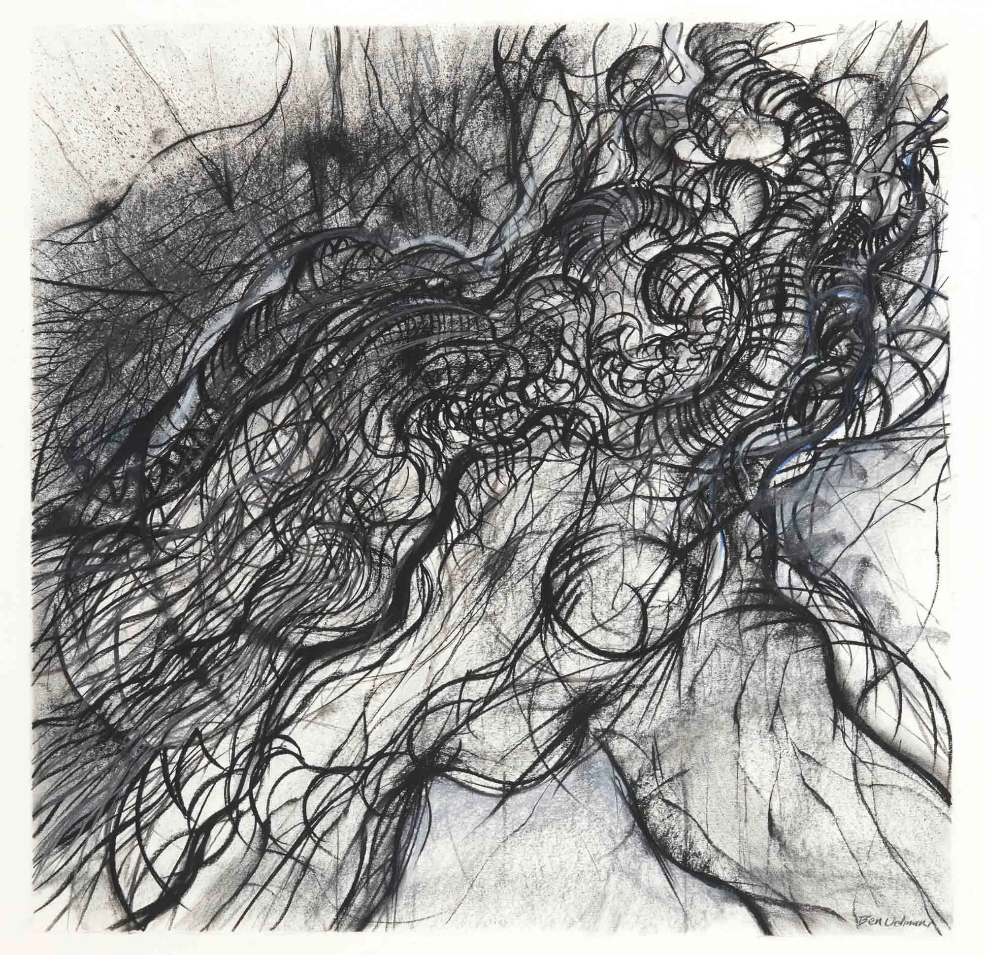 Abstract Route,  Charcoal and Graphite 81x81cm