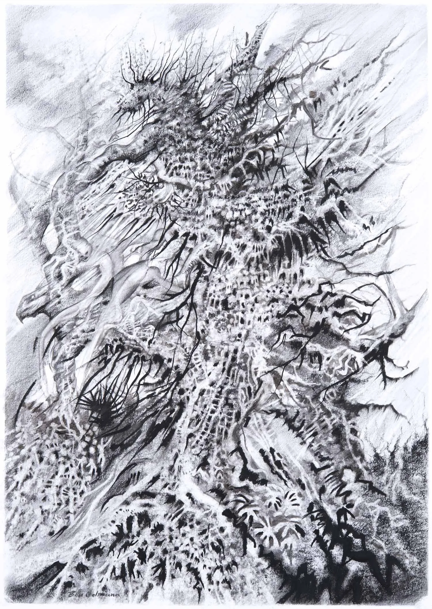 Treescape Charcoal and graphite 105x79cm. (Sold)