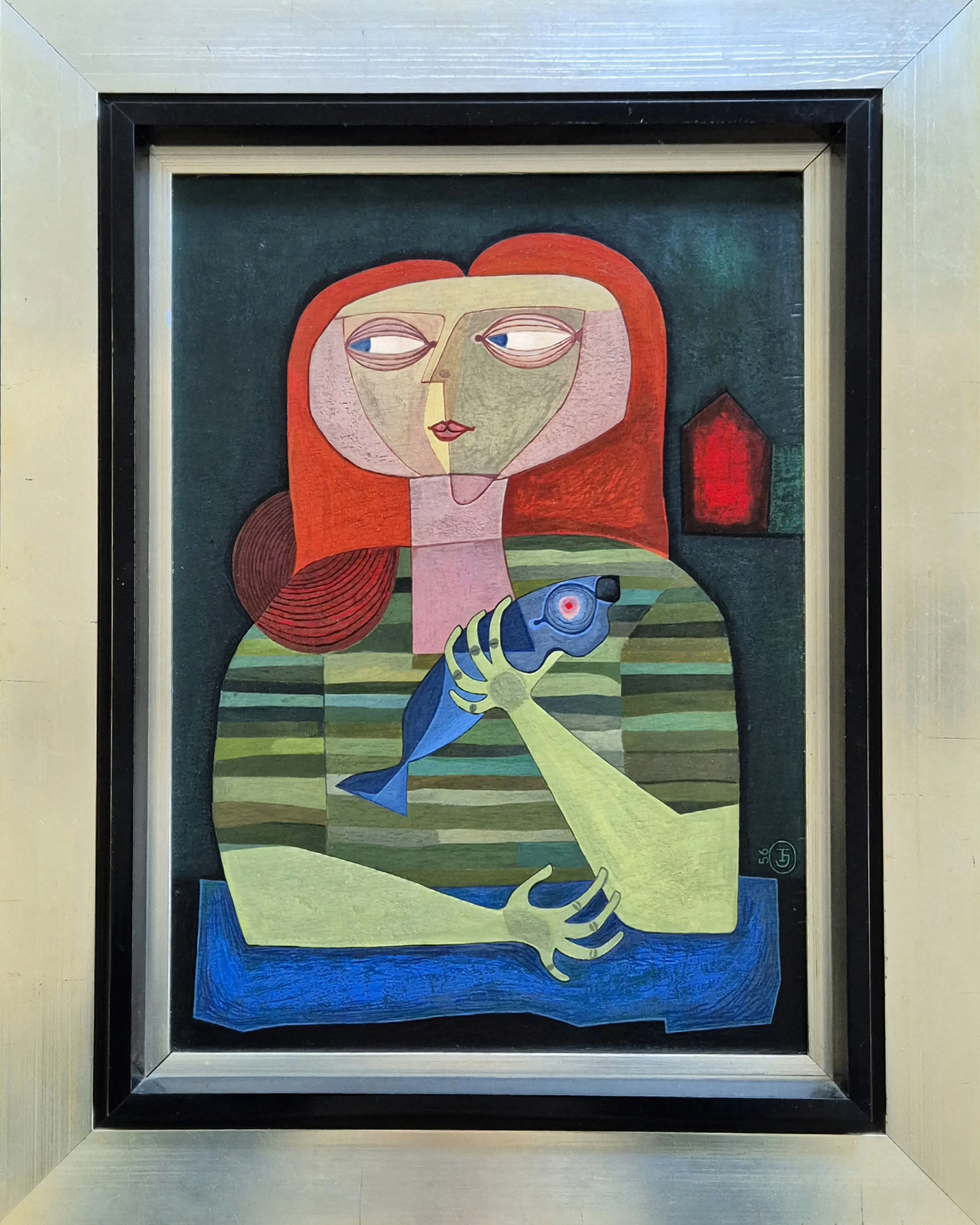 Gèr Huntjens: The Silent Philosopher of Form, Woman with Blue Fish.