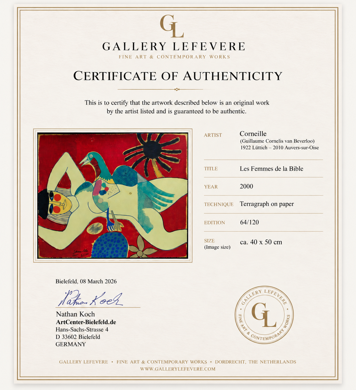 Certificaat Les Femmes de la Bible (red gravure).png