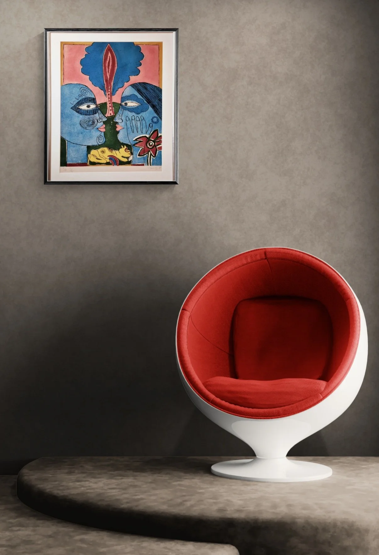 Egg chair sitting on platform flooring 2026-08-11-11-18.jpg