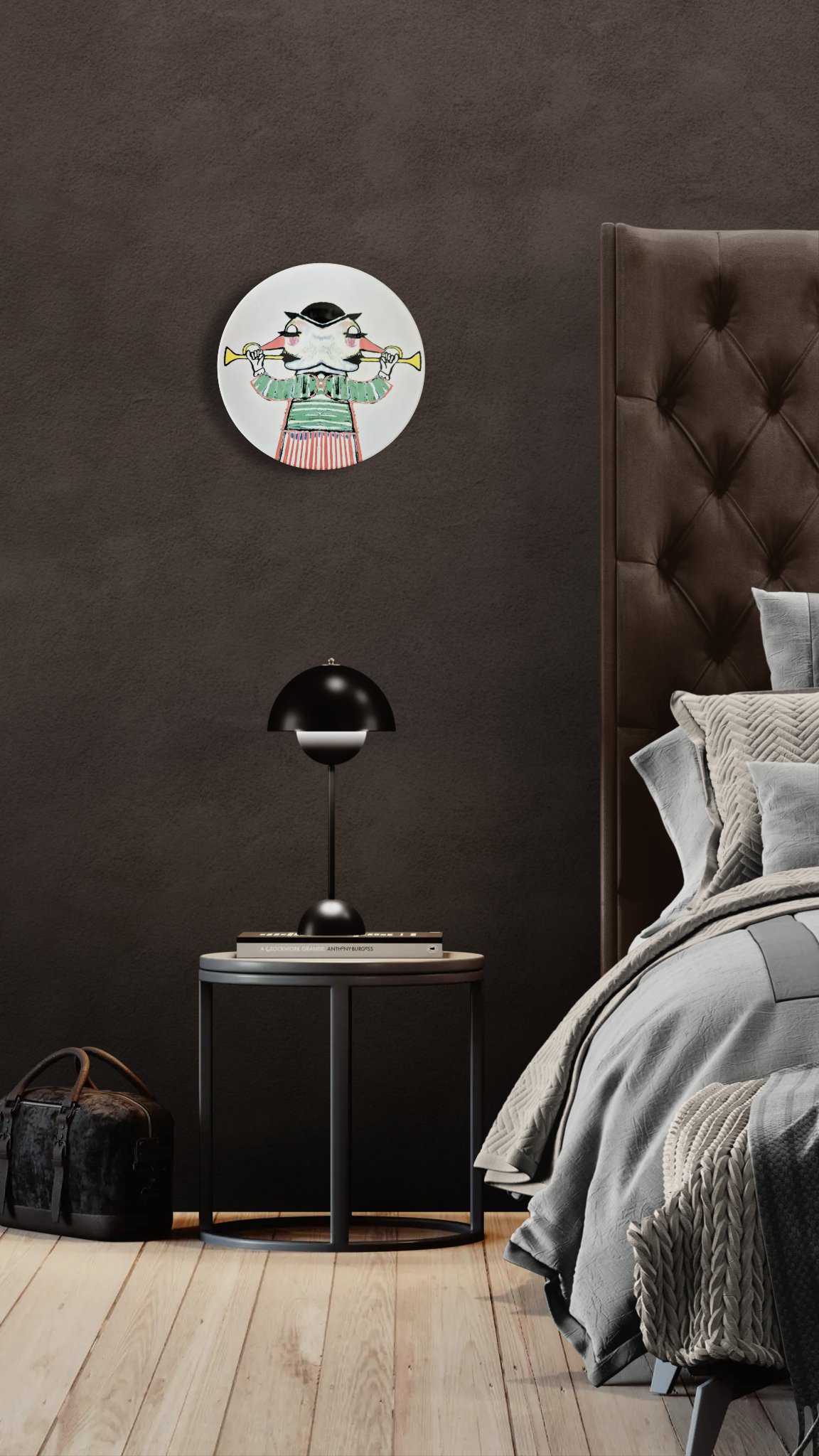 Bedroom with a comfy bed and large headboard.jpeg