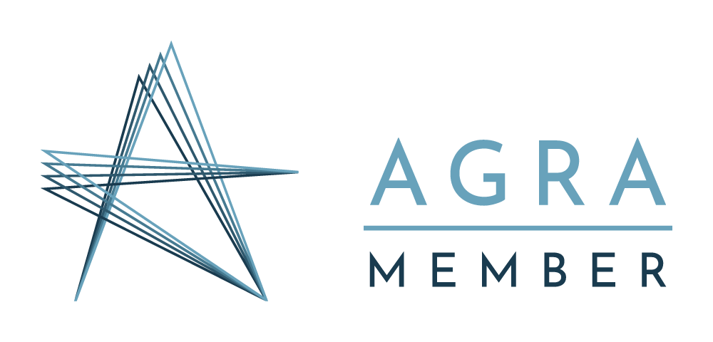 The logo of AGRA MEMBER featuring a stylized star with overlapping lines and the text 'AGRA MEMBER' beside it.