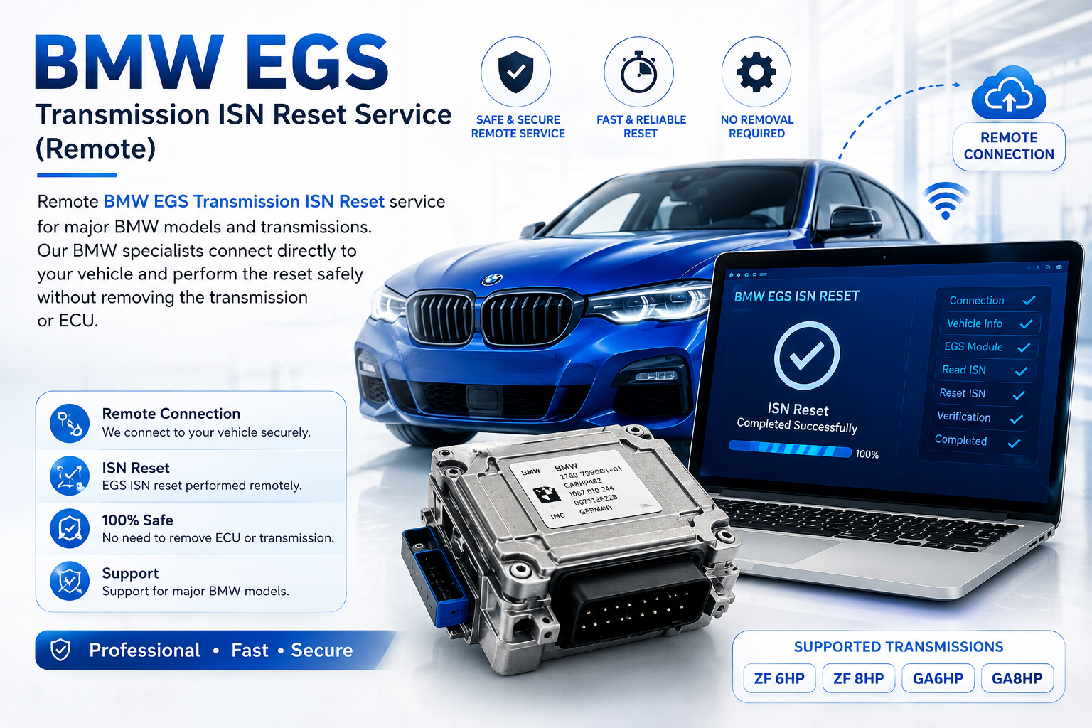 Repare Document BMW EGS Transmission ISN Reset Service | Remote BMW Gearbox Reset ...
