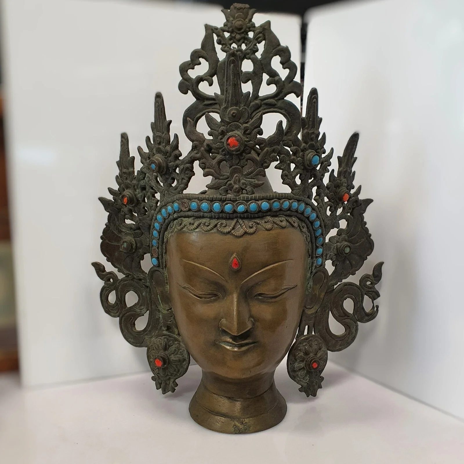 Testa tibetana Tara ottone