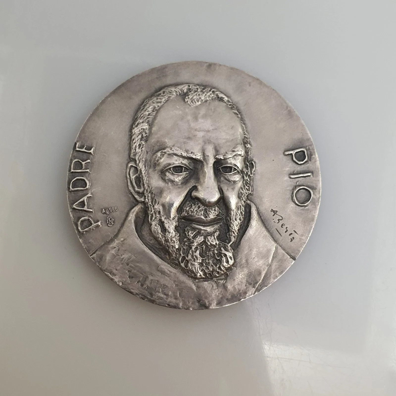 Medaglia Padre Pio Argento 986