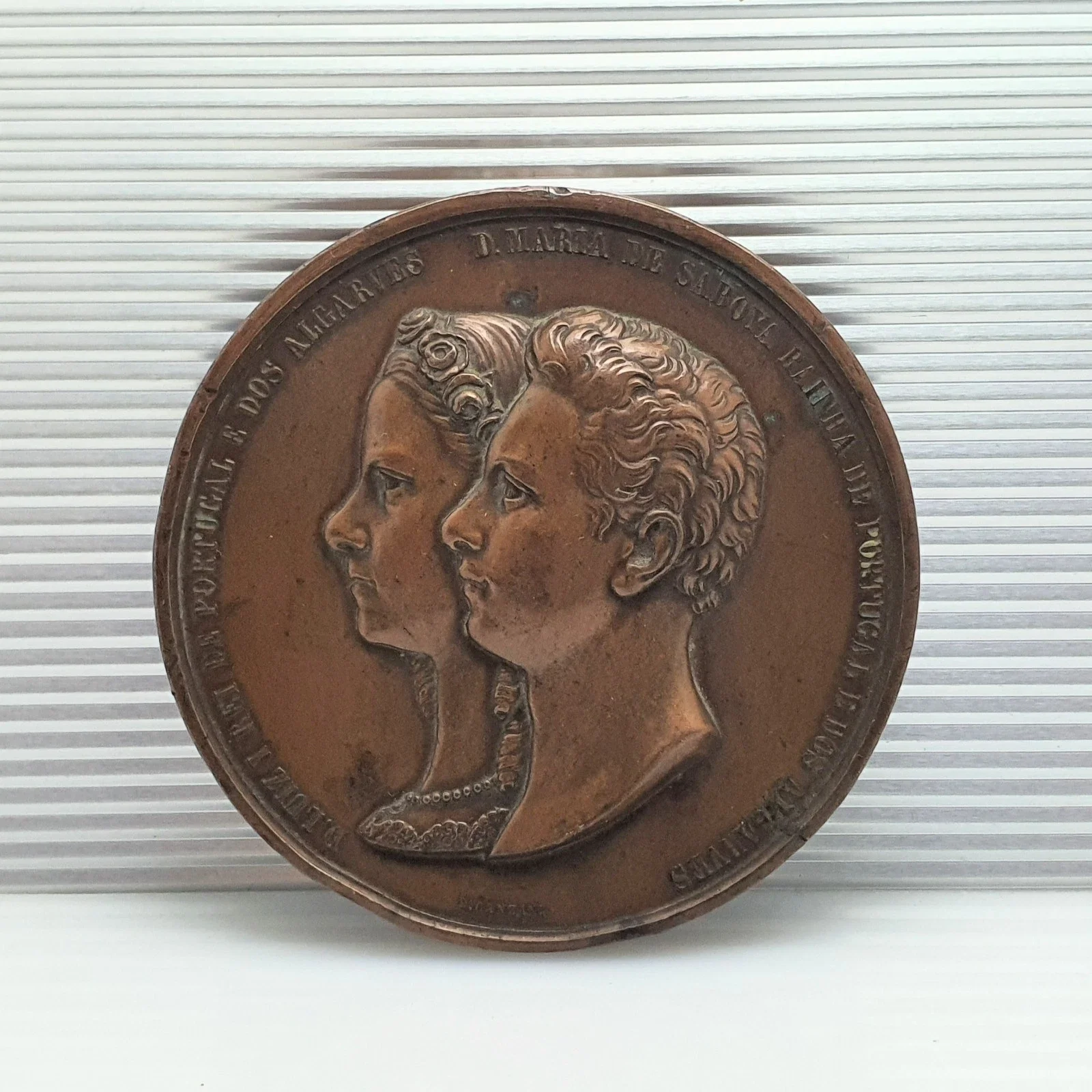 Medaglia Maria Pia Savoia e Luigi I re Portogallo