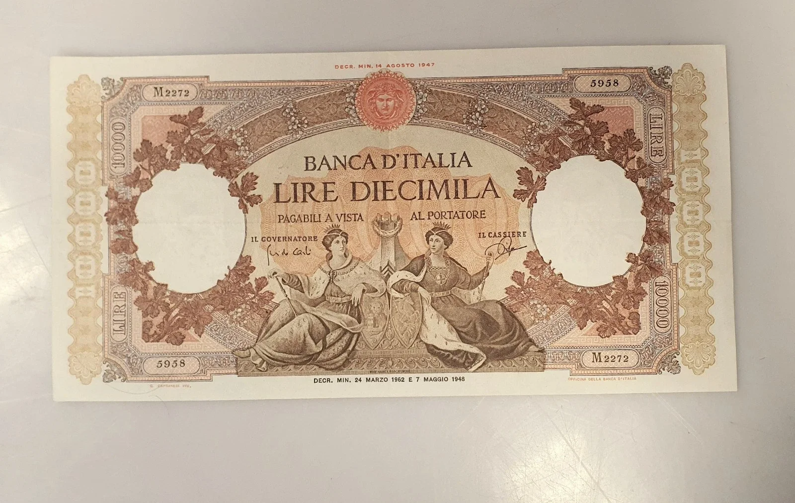 Banconota 10.000 lire 1959